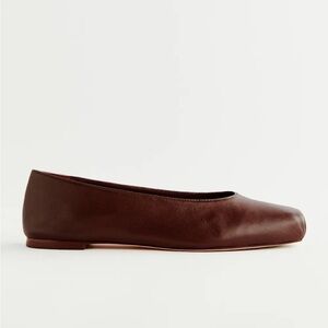 Reformation Mikayla Ballet Flat Chestnut Leather - Size 8